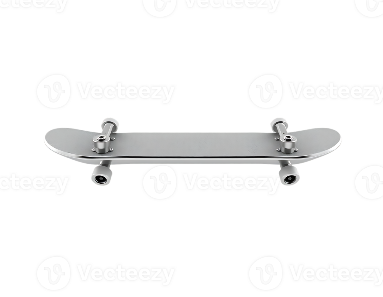Silver Skateboard Isolated on a Transparent Background png
