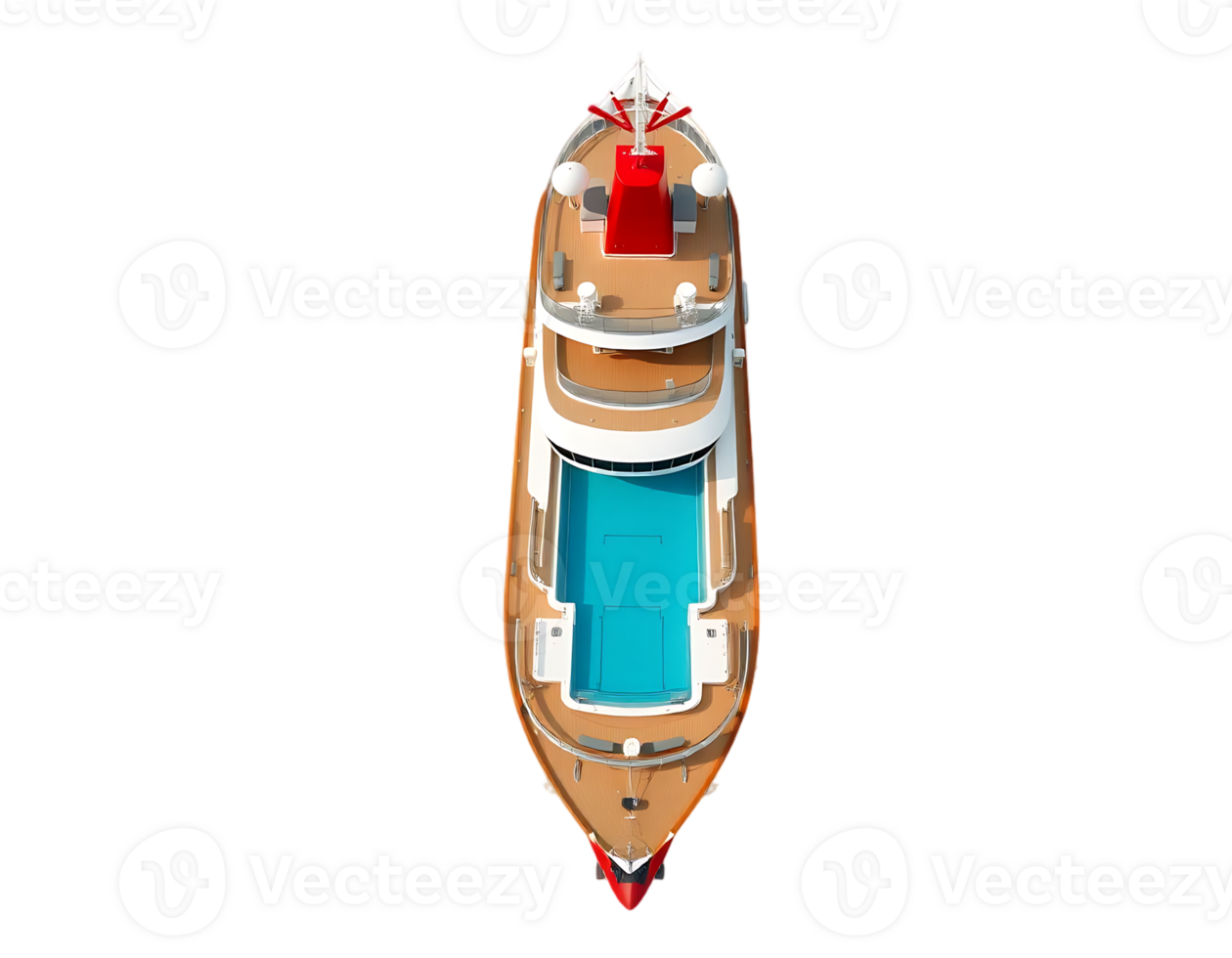 Luxury yacht with a pool, aerial view png
