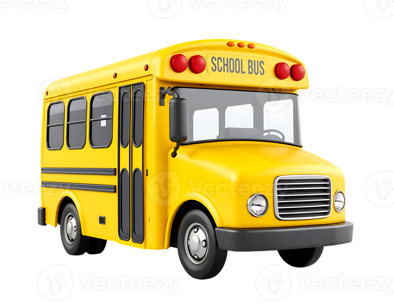 Yellow school bus isolated on a transparent background png