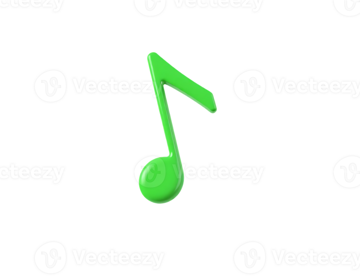 Green Music Note Isolated on Transparent Background png