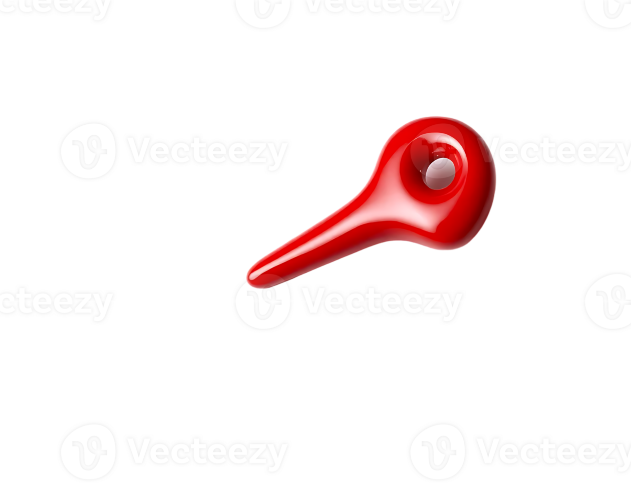 Glossy red object on transparent background png