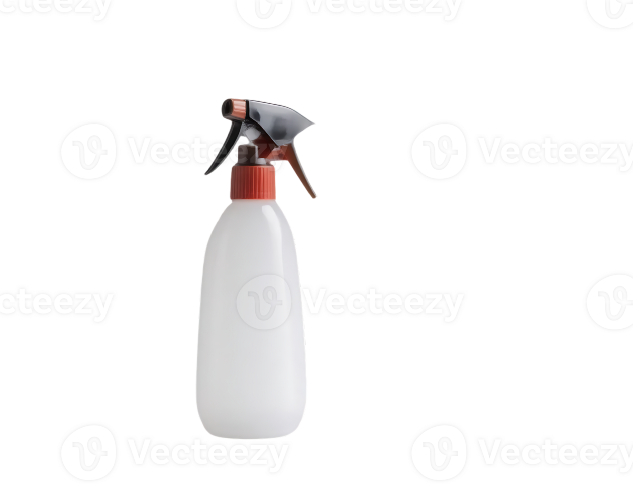 Spray bottle for cleaning with white plastic and red details png