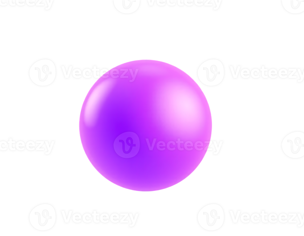 Purple sphere with a glossy finish, a 3D render, isolated on a transparent background. png