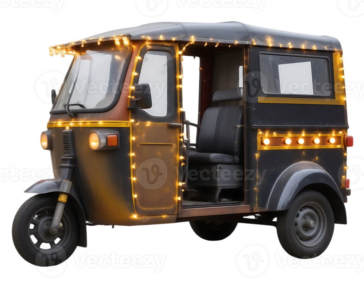 Festively Decorated Auto Rickshaw png