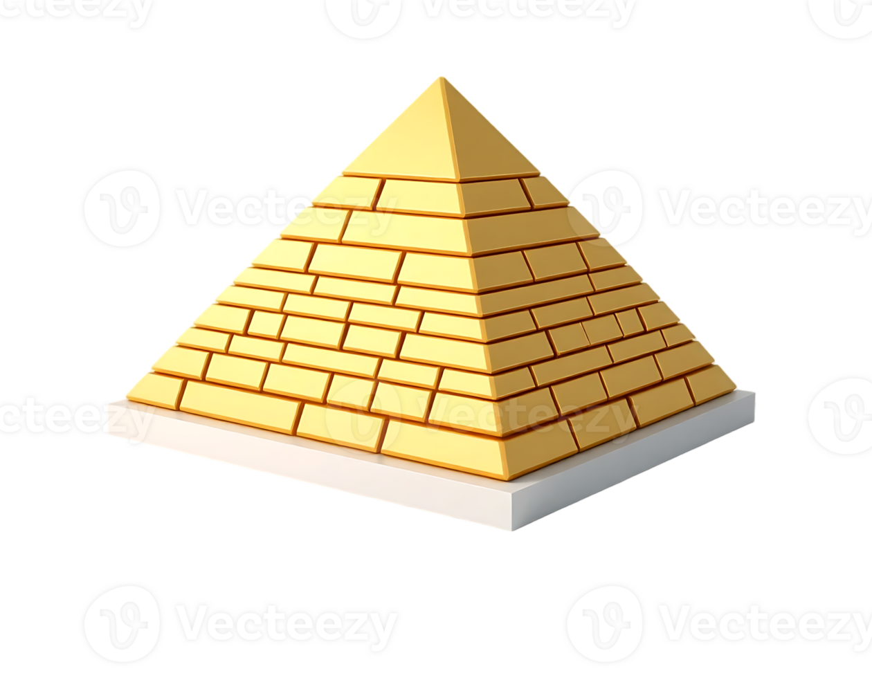Golden Pyramid of Egypt - 3D Render png