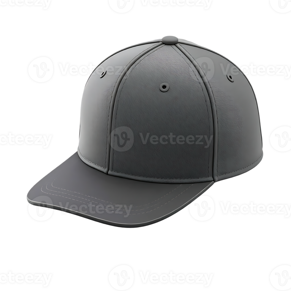 Grey Baseball Cap Isolated on Transparent Background png