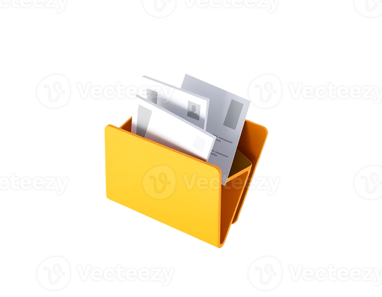 Yellow Folder with Documents png