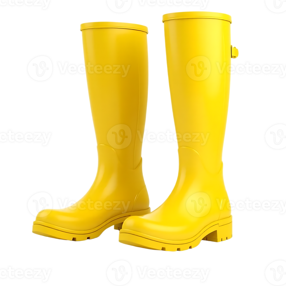 Yellow Rain Boots on Transparent Background png