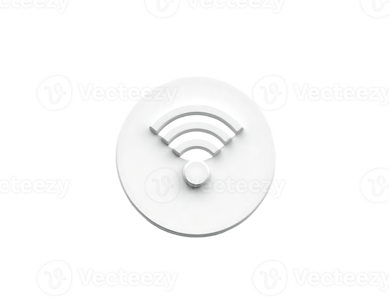 White wifi signal icon on a transparent background png