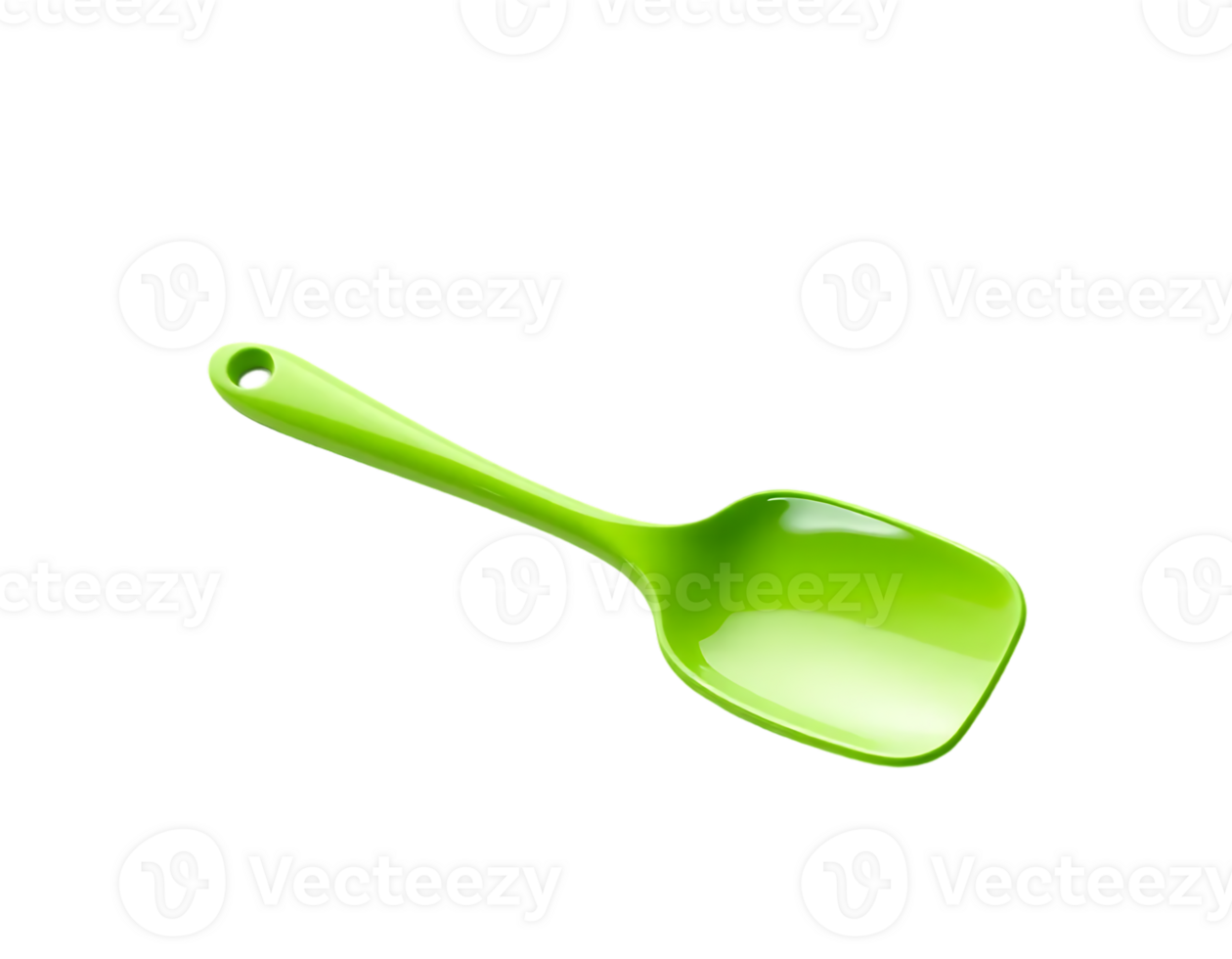 Green Spoon with Hole for Hanging png