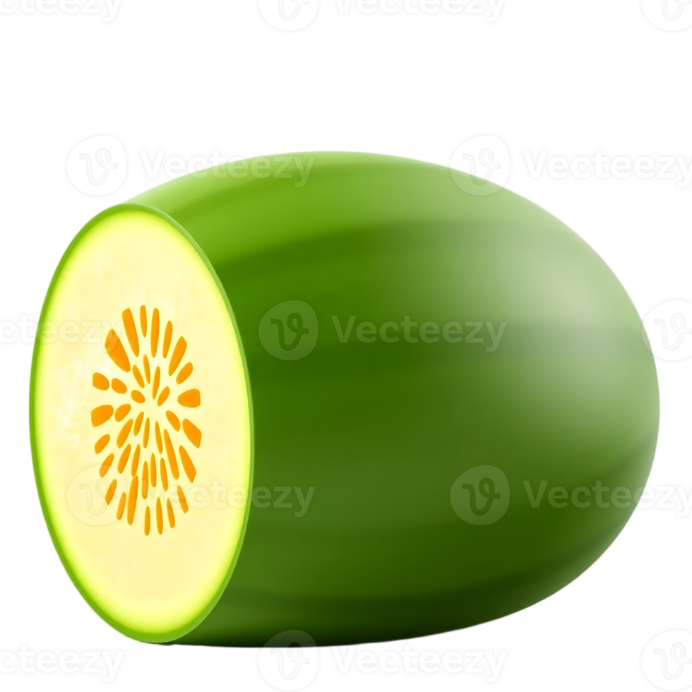Freshly Cut Green Melon - A Refreshing and Healthy Fruit png