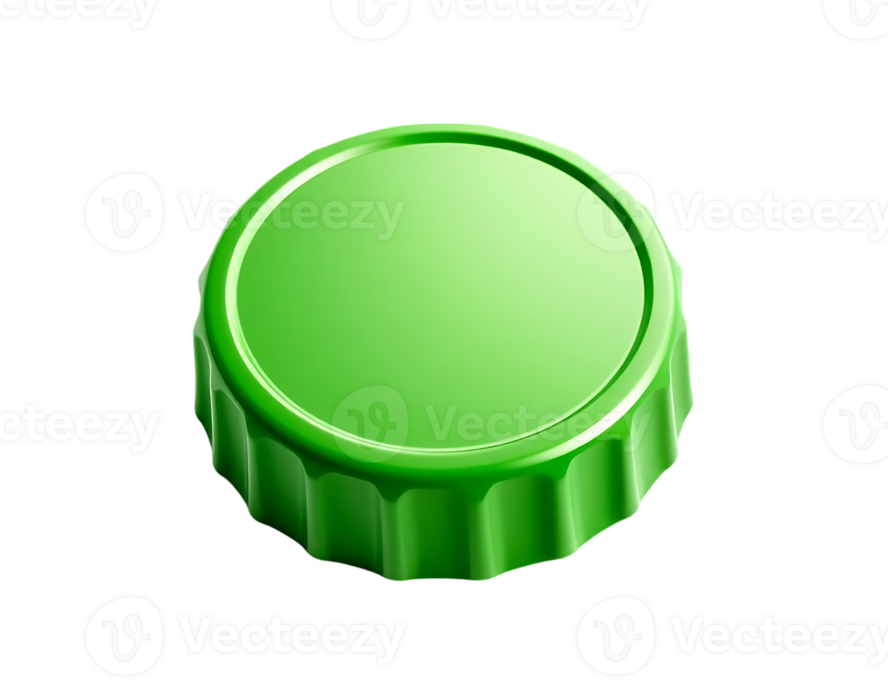 Green bottle cap isolated on transparent background png