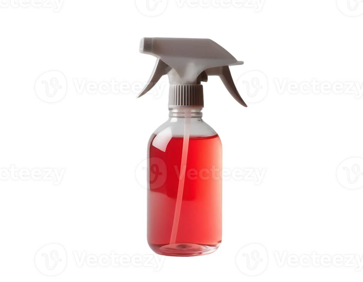 Red liquid spray bottle for cleaning and disinfecting surfaces png