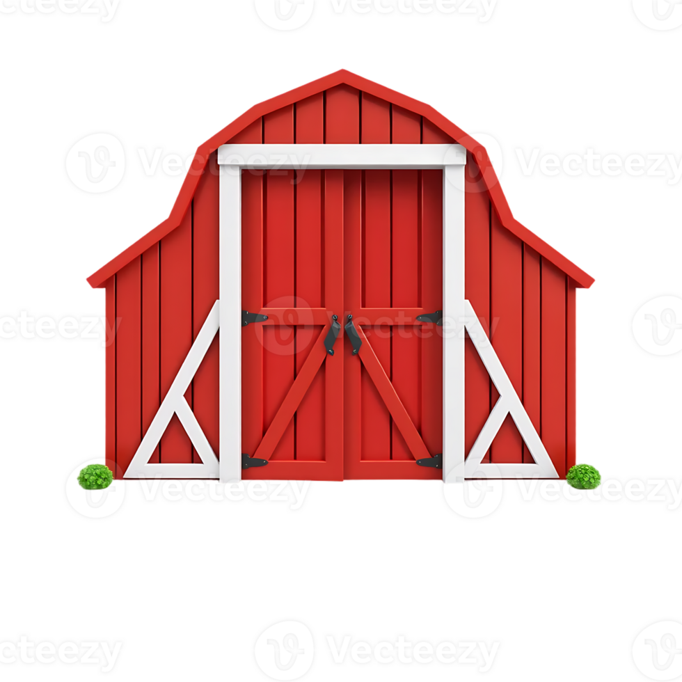 Red Wooden Barn on a Farm png