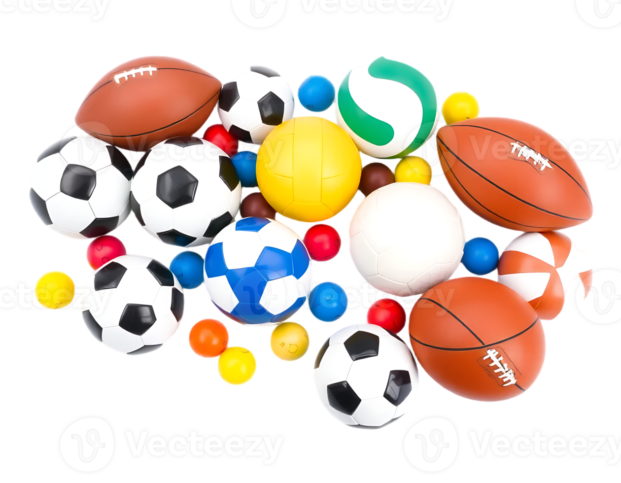 Collection of Various Sports Balls on a Transparent Background png