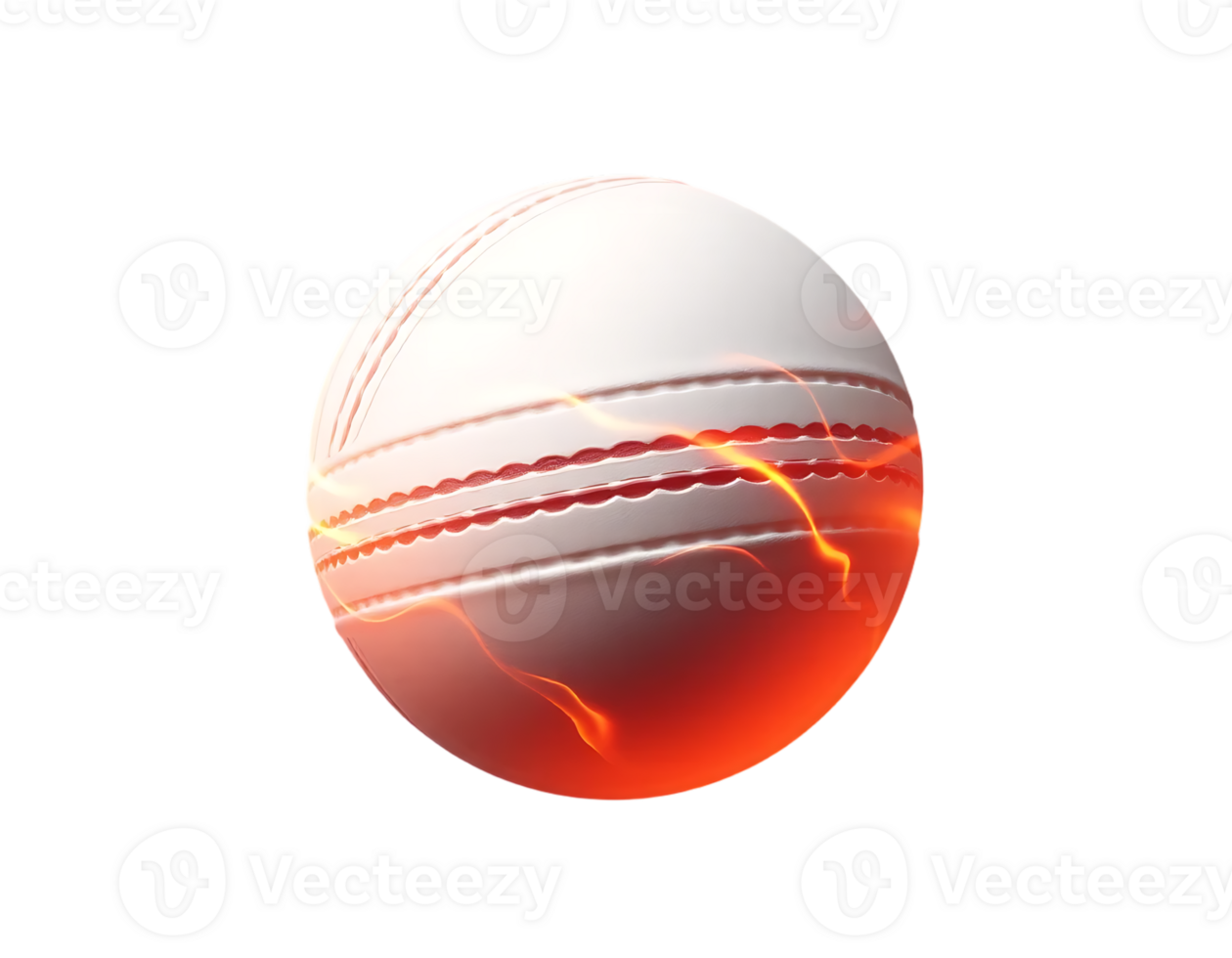 Glowing cricket ball with energy effects png
