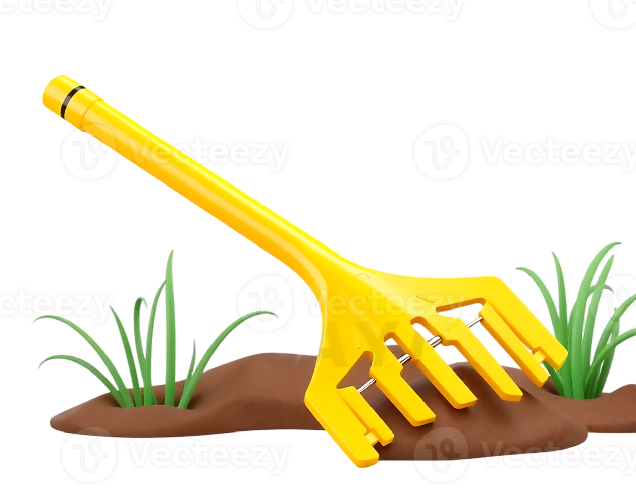 Yellow Rake in a Garden png