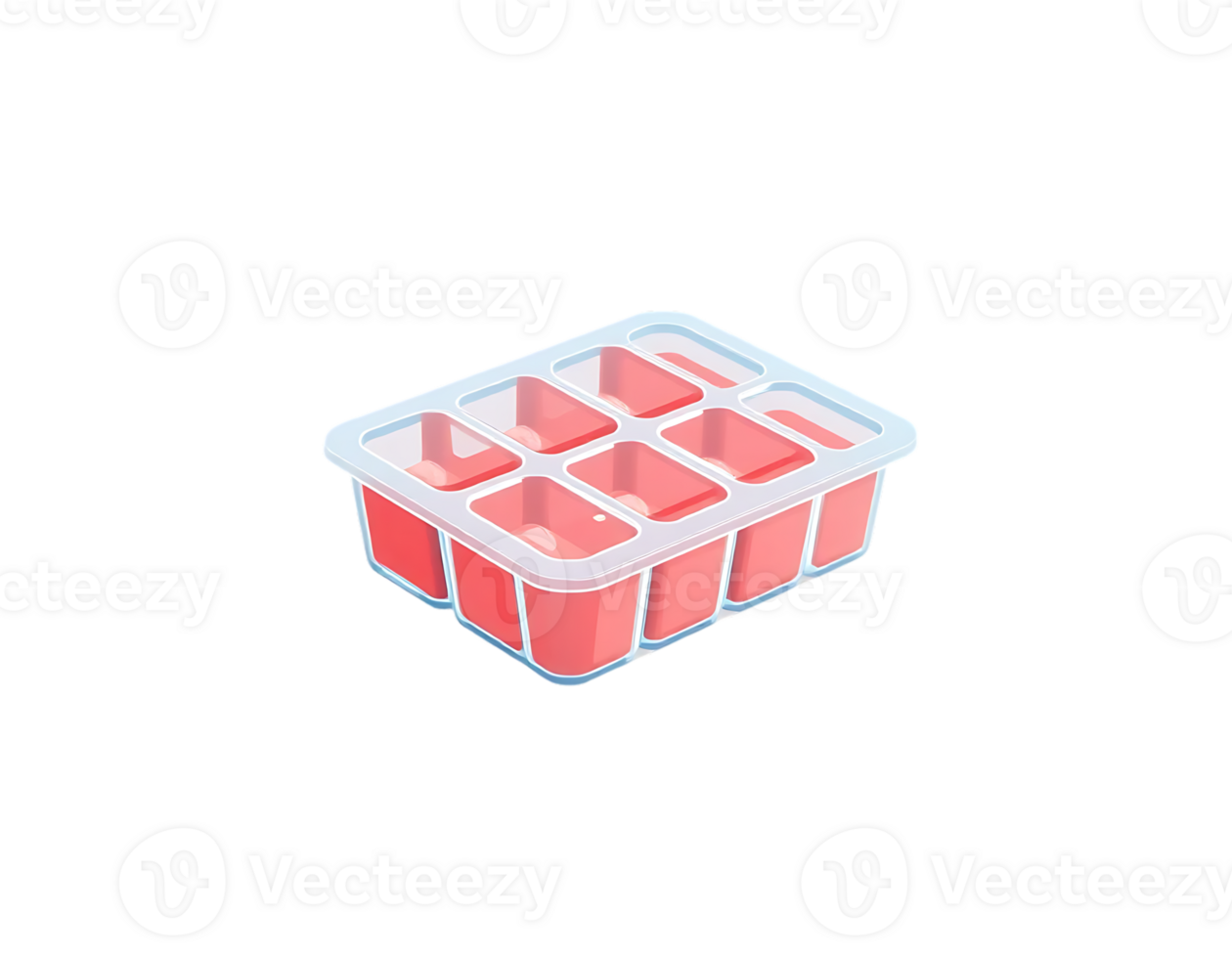 A red ice cube tray, perfect for making cold drinks in the summer png