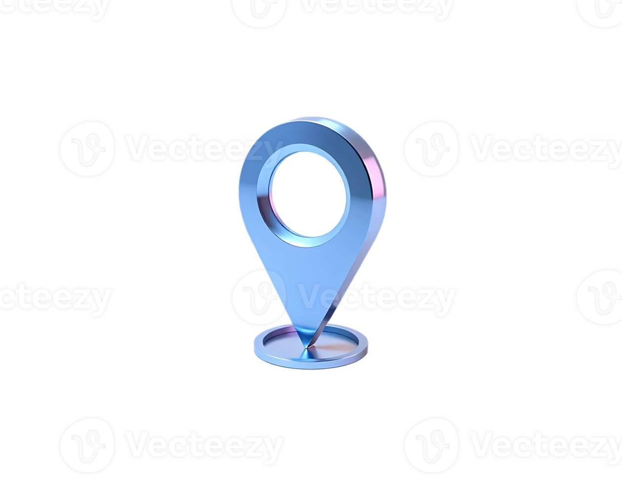 Blue chrome location pin icon, perfect for navigation, map and direction related concepts. png