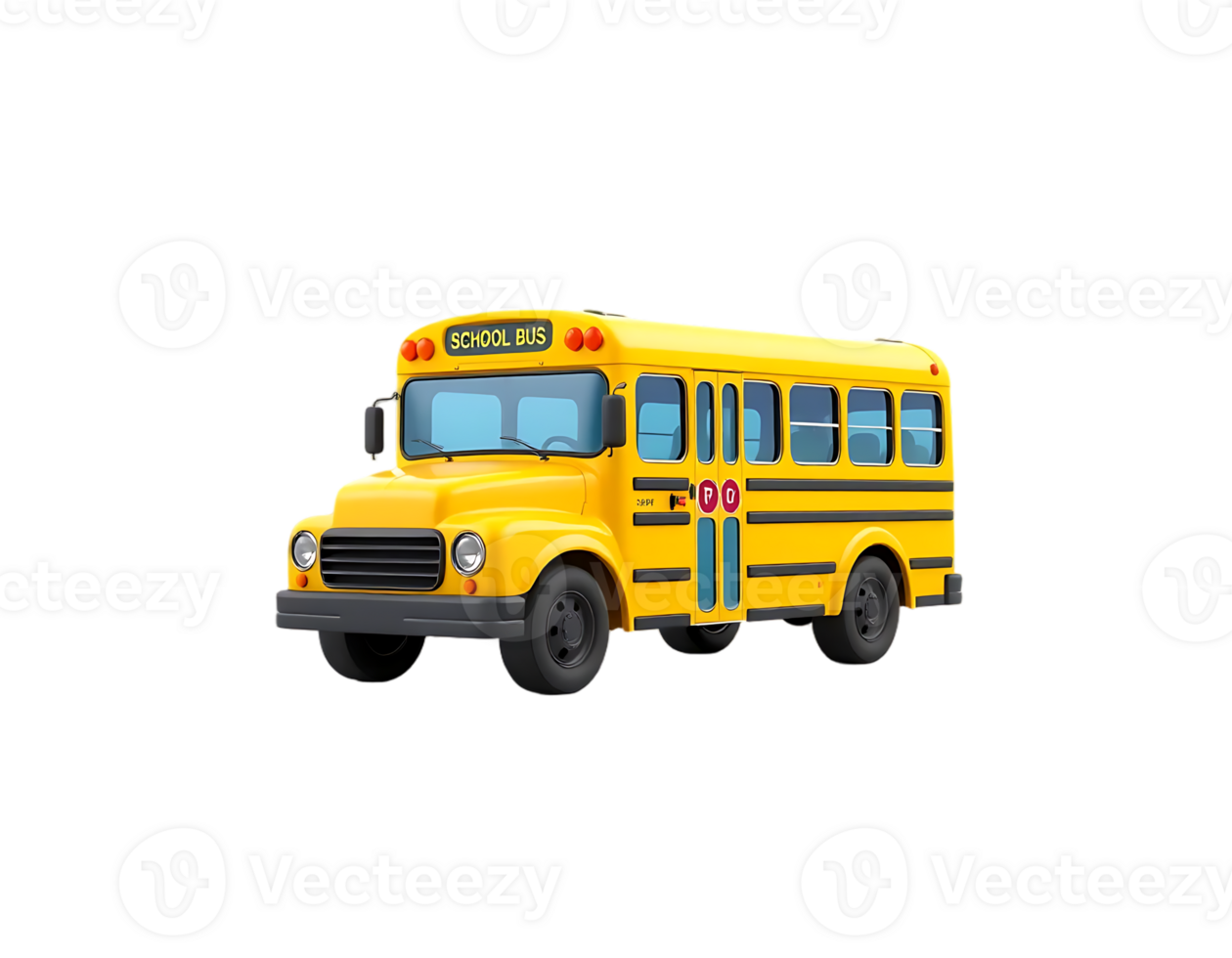 Yellow school bus on a transparent background png