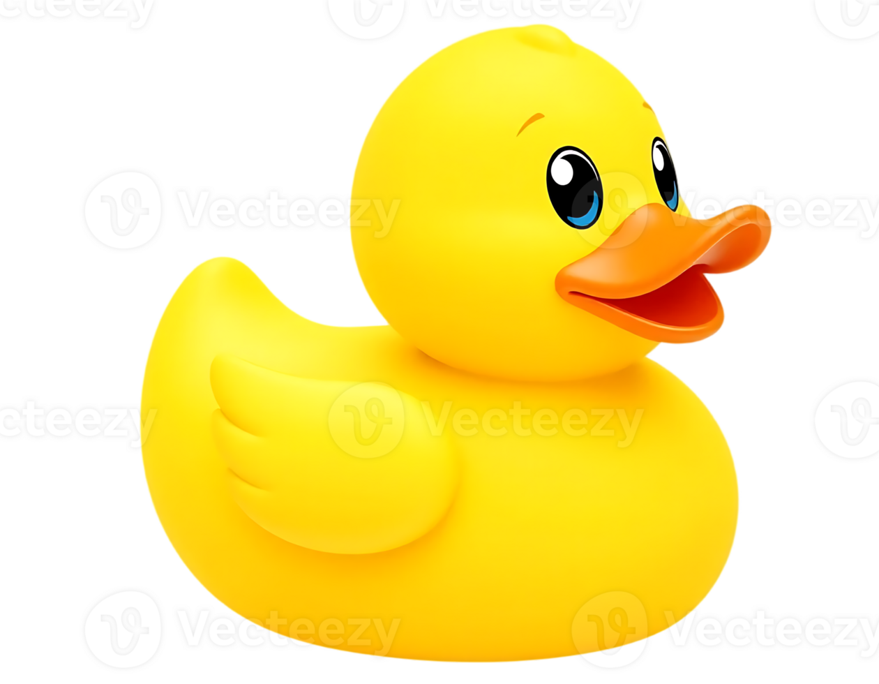A vibrant yellow rubber duck, a classic toy for bath time fun and childhood play. png