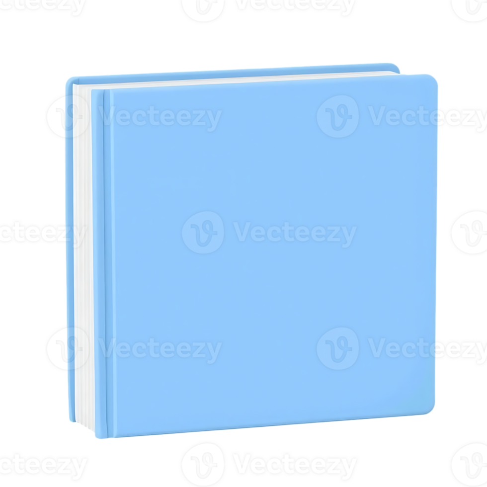 Blue square book, isolated on transparent background. png