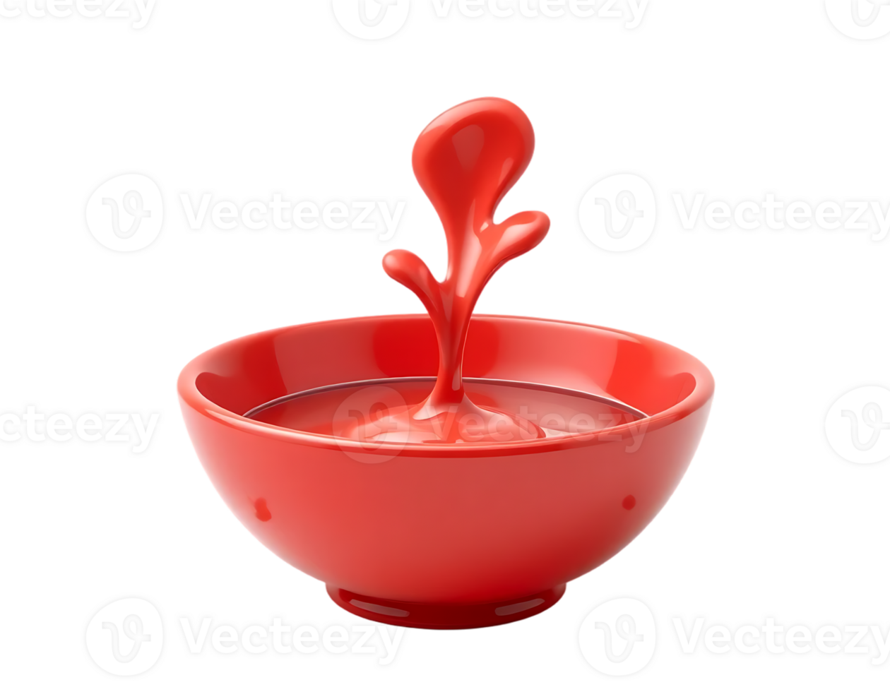 Red bowl with a splash of red liquid png