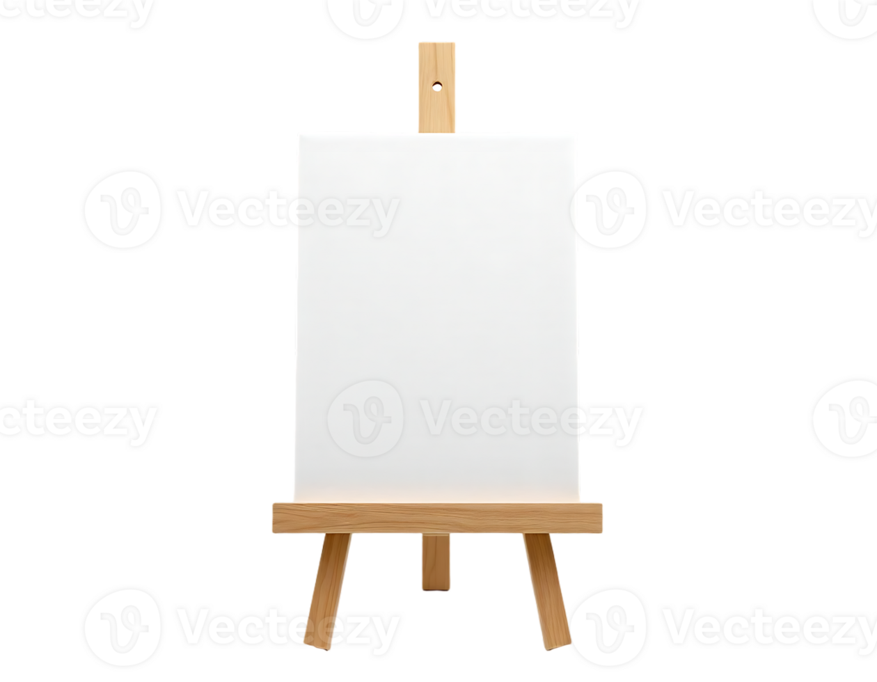 Easel with a blank canvas, ready for artwork or painting. png