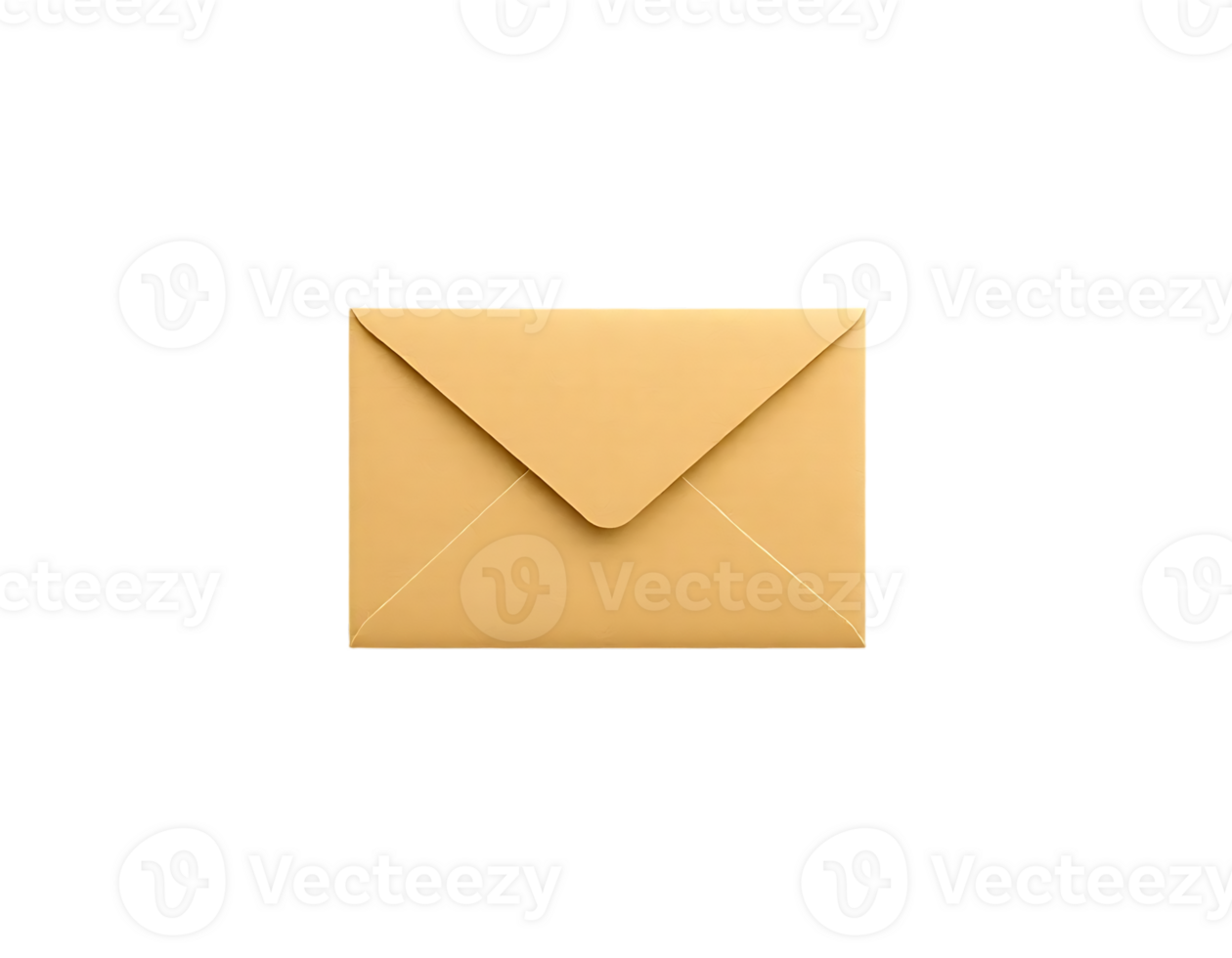 Close-up of a brown envelope on a transparent background png