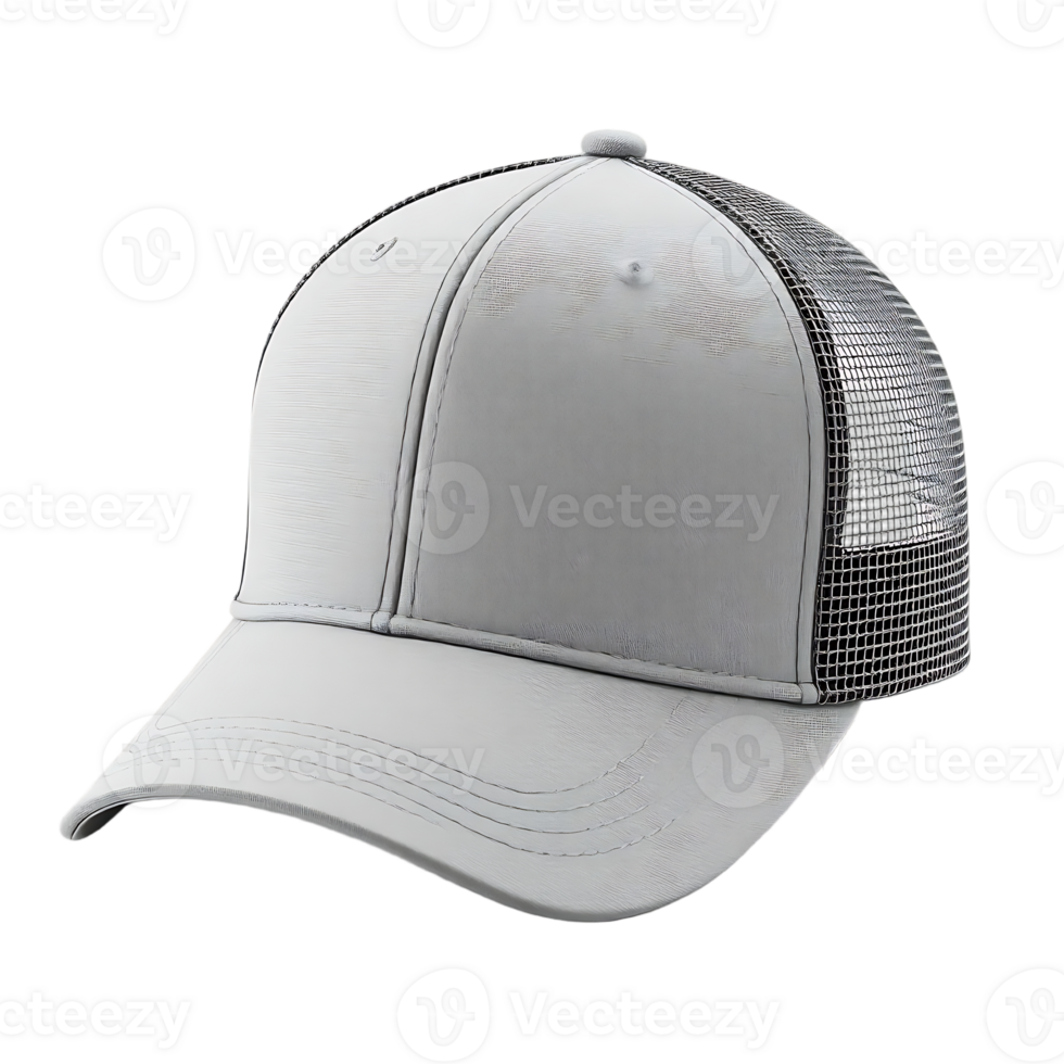 Trucker hat in white and mesh png