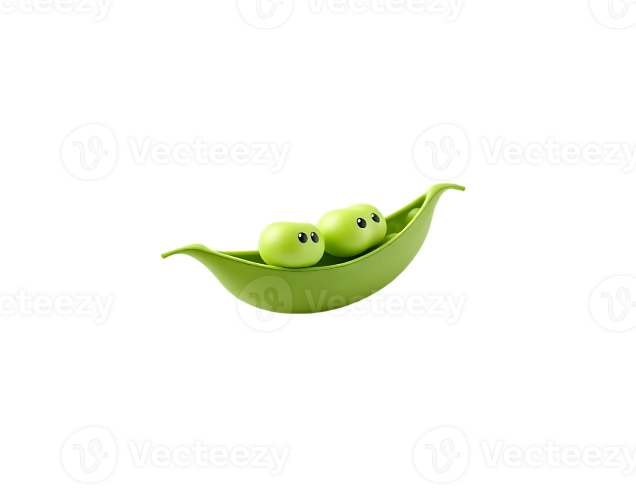 Cute cartoon peas in a pod png