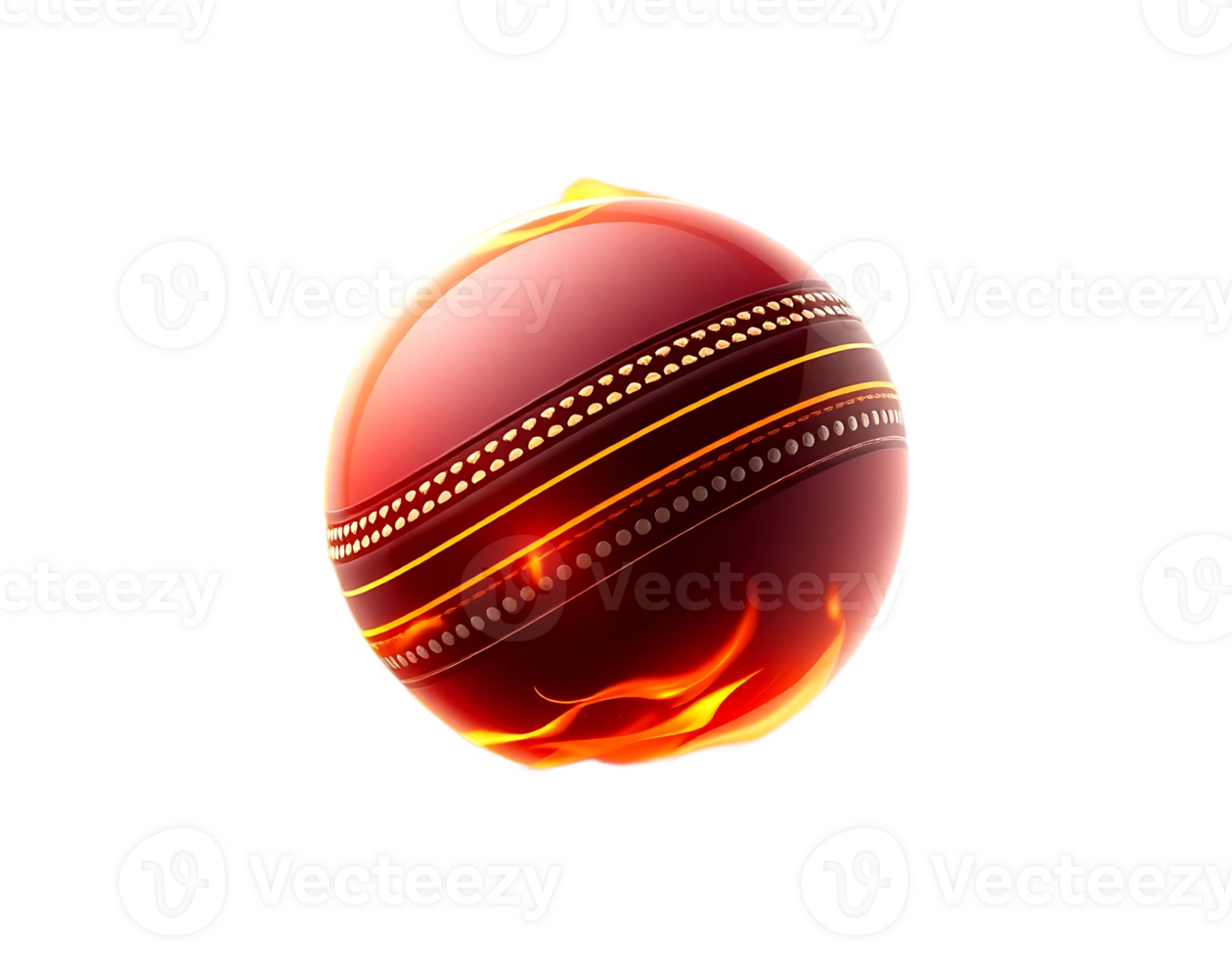 Realistic 3D render of a shiny red cricket ball png