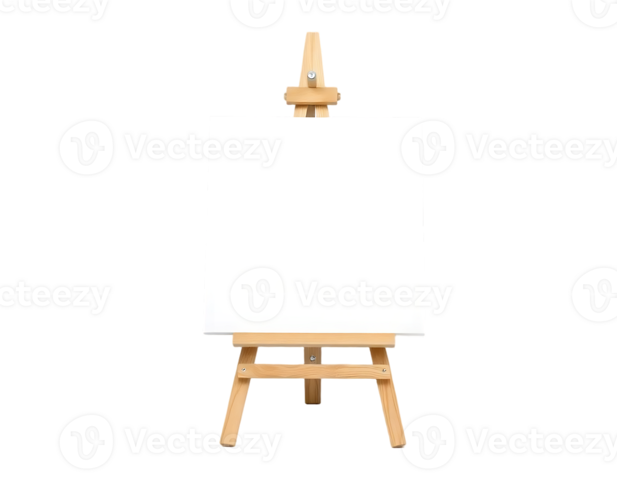 Blank canvas on a wooden easel, ready for an artist's creative work png