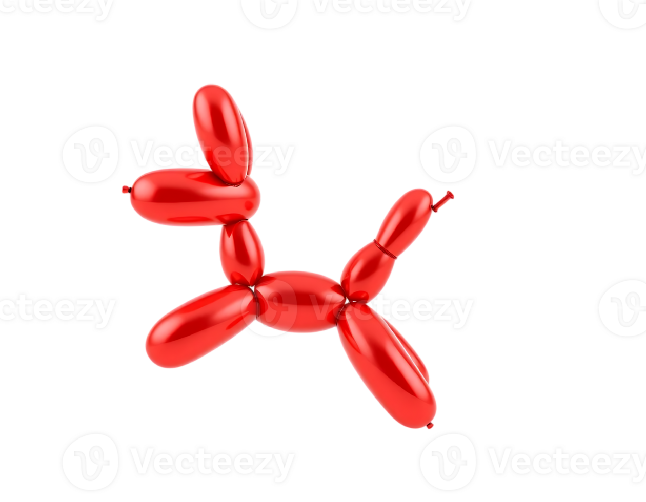Red Balloon Dog on Transparent Background png
