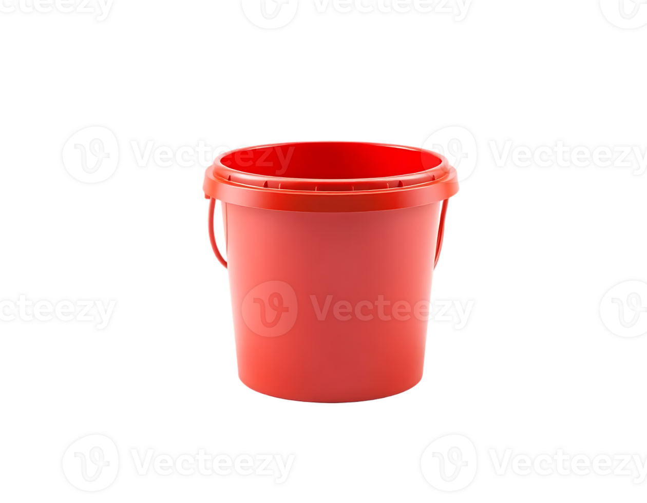 A red plastic bucket with a handle and lid. png
