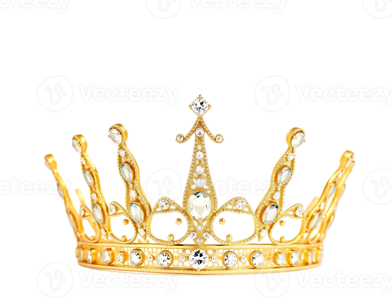 Golden Crown with Sparkling Jewels A Symbol of Royalty and Power png