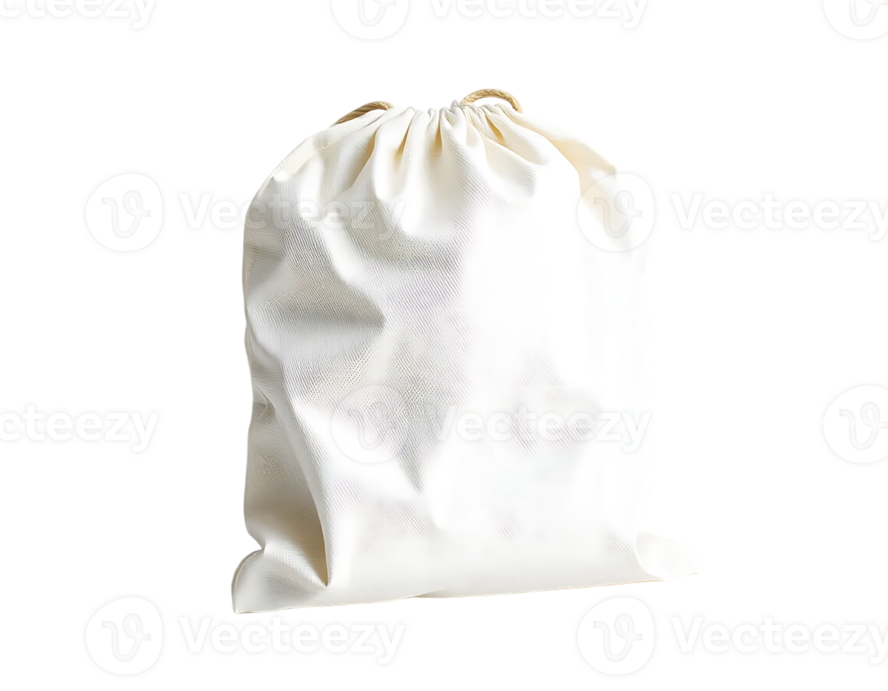 White drawstring bag isolated png