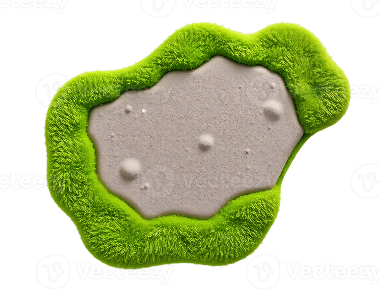 3D Render of a Green Grass and Sand Landscape Element png