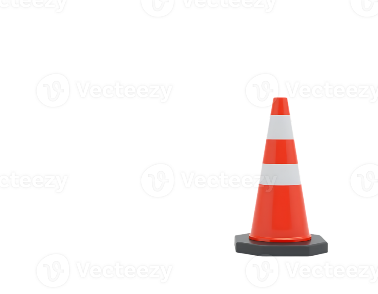 Orange safety cone isolated on transparent background png