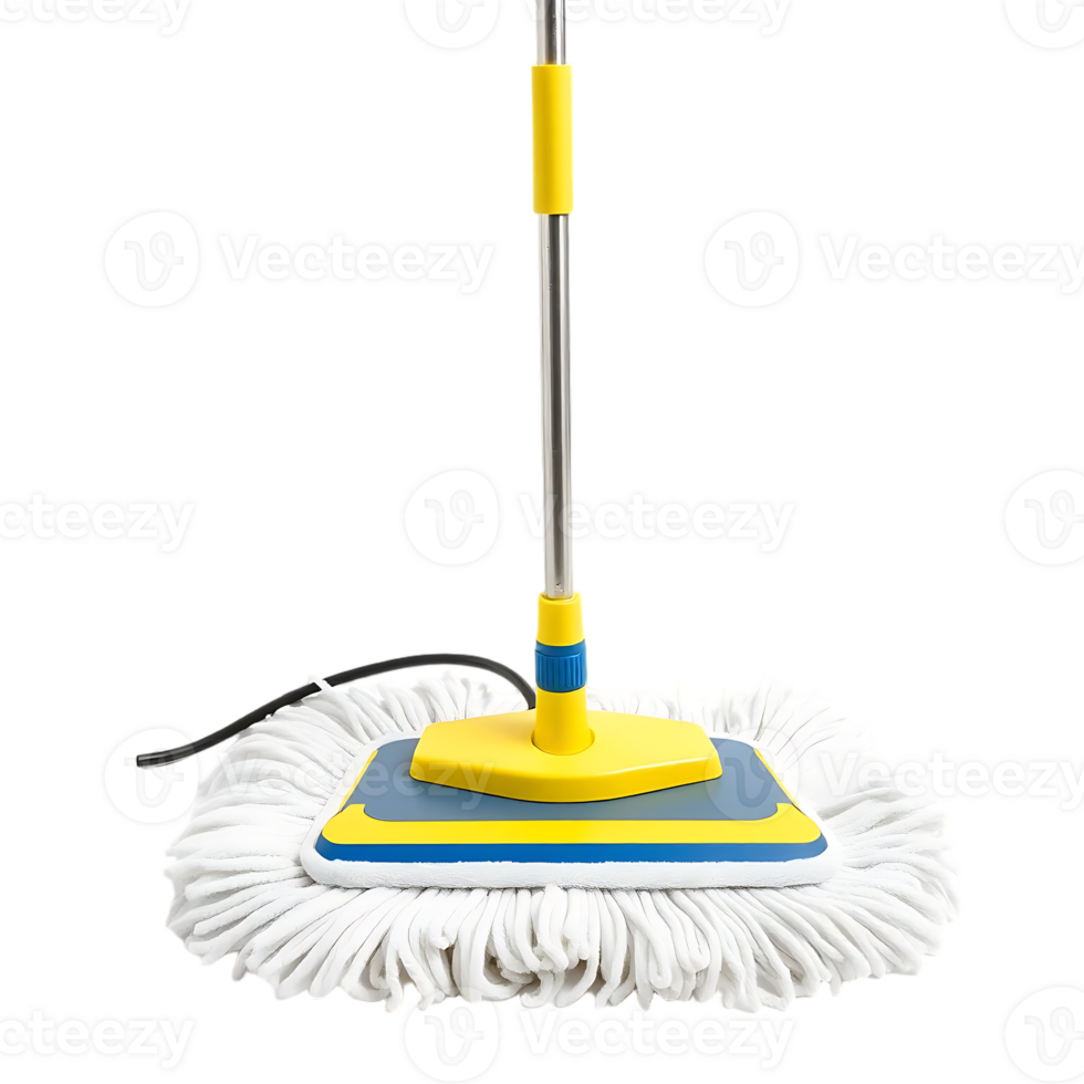 Yellow and Blue Mop for Floor Cleaning png