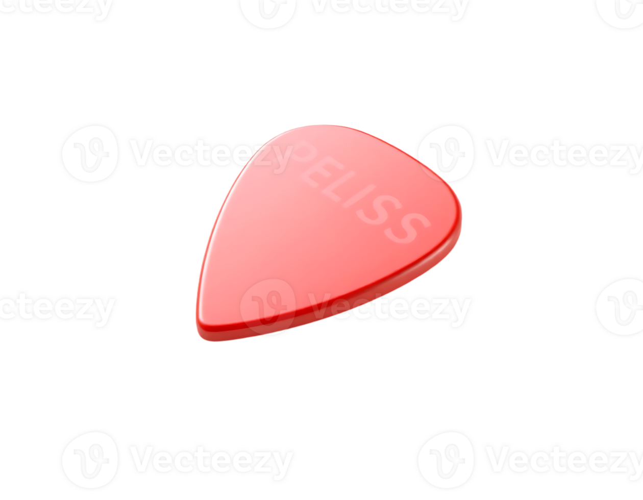 Red Guitar Pick Isolated on Transparent Background png