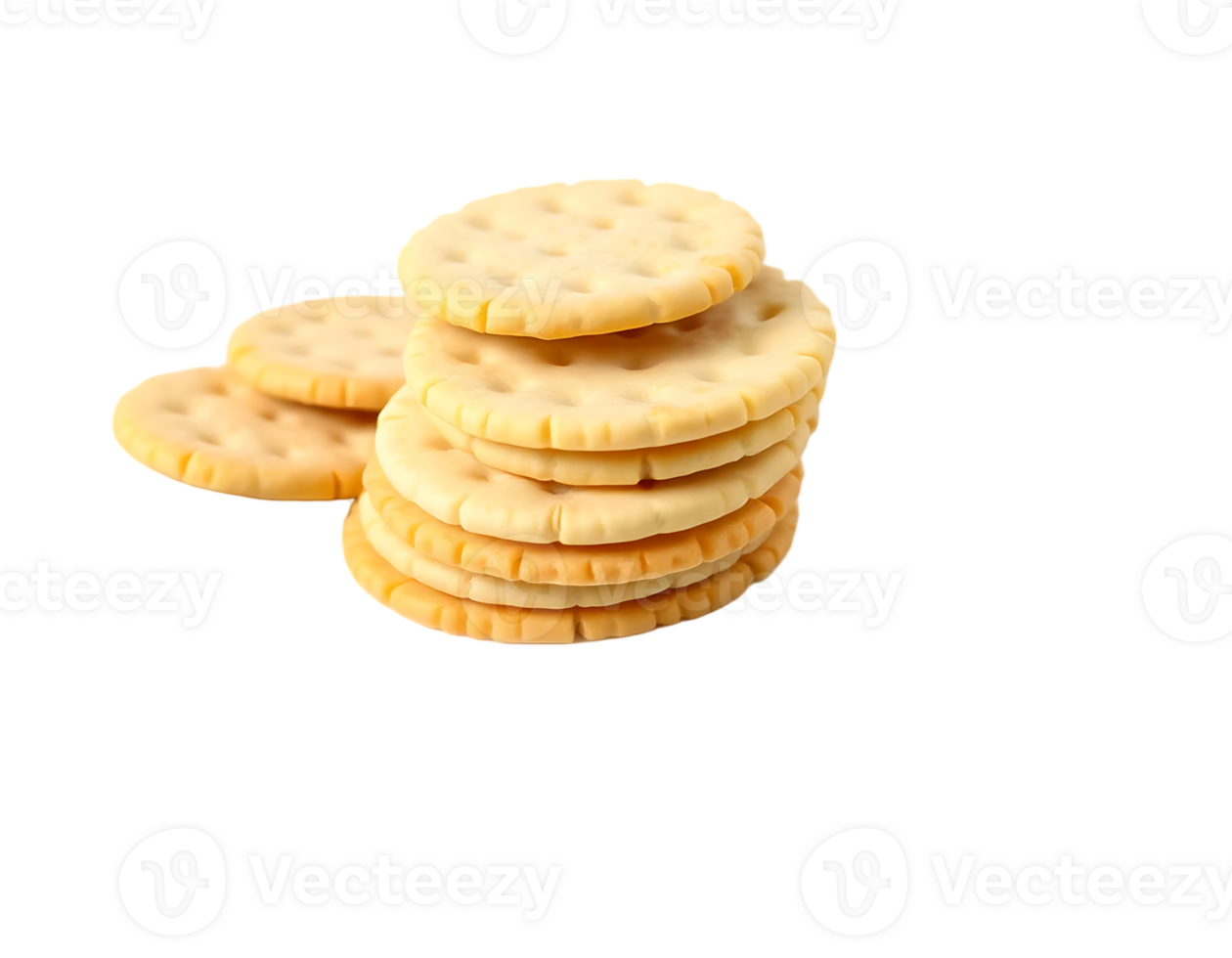 Stack of delicious round crackers, perfect for a snack png