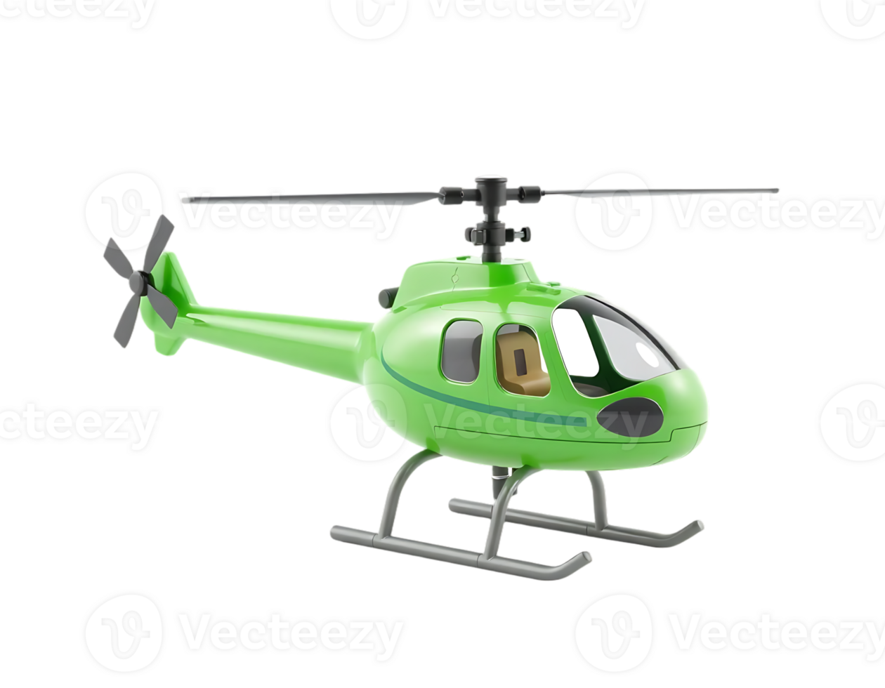 Cartoon green helicopter illustration png