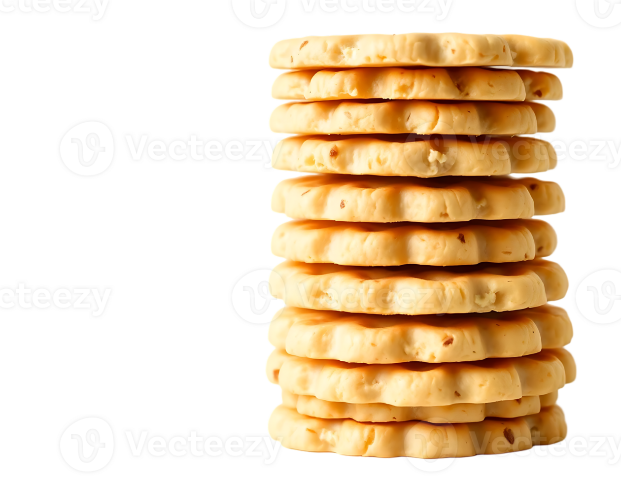 Stack of delicious flower-shaped cookies on transparent background png