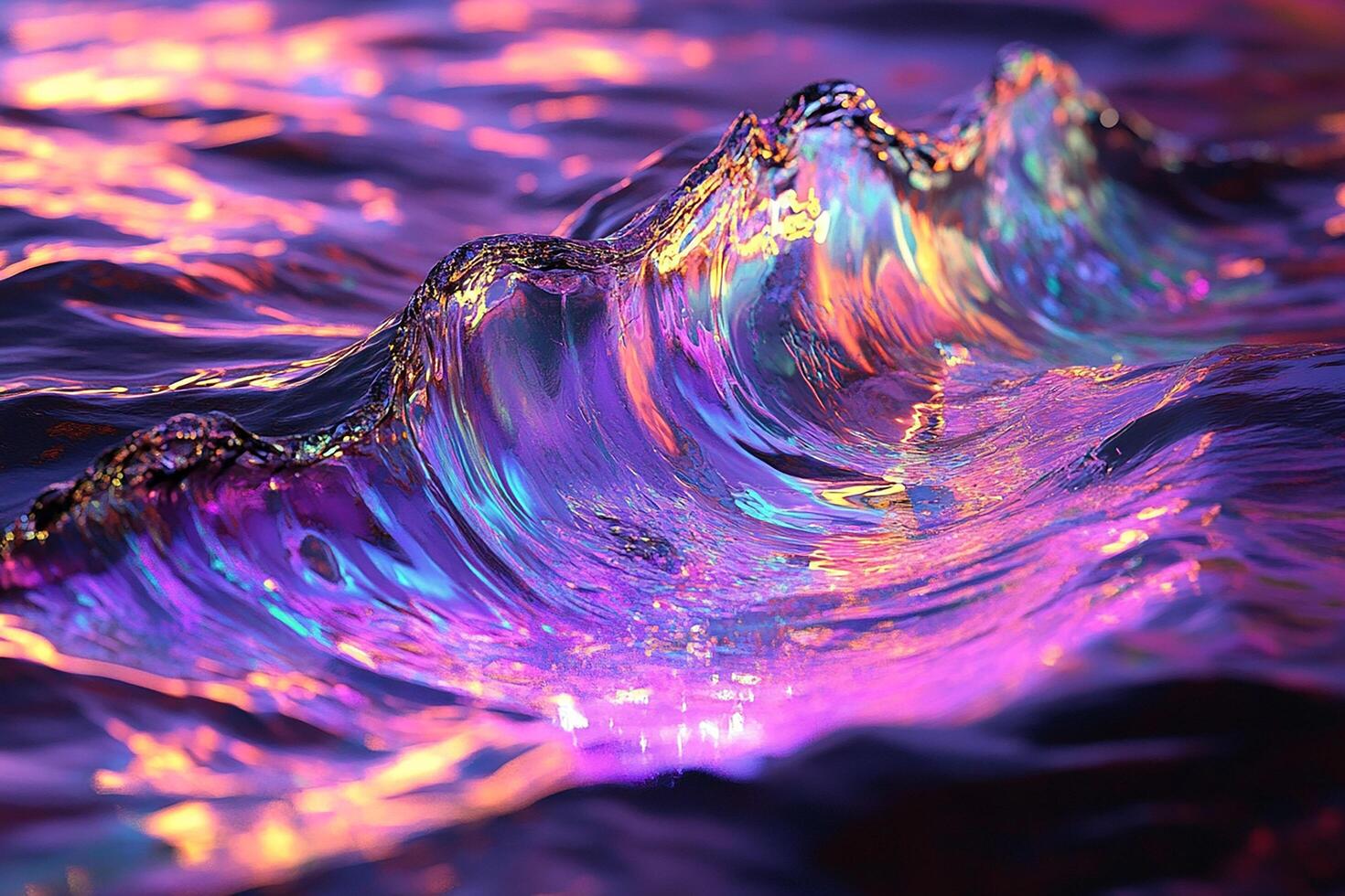 A wave of water is reflected in the water photo