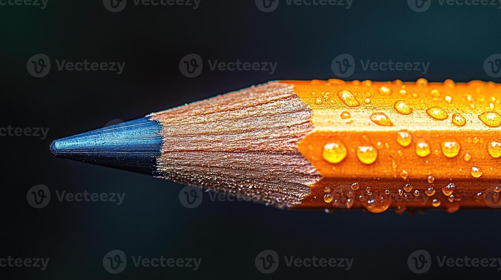 Close-up of a wet pencil point. photo
