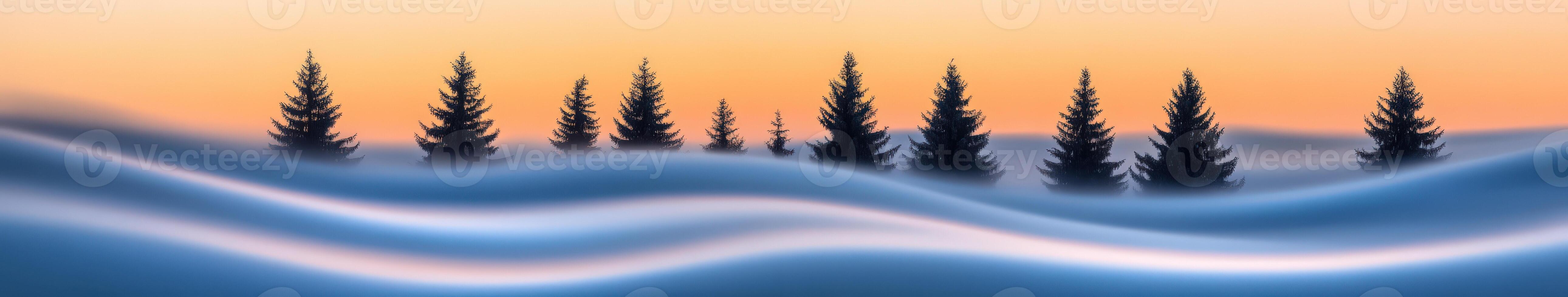 A group of trees in the distance with a sunset in the background photo