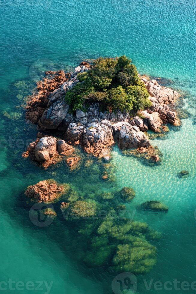 A small island in the middle of the ocean photo