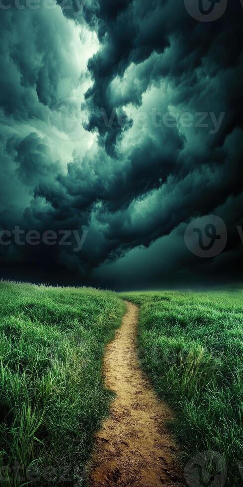 Path to the stormy sky photo