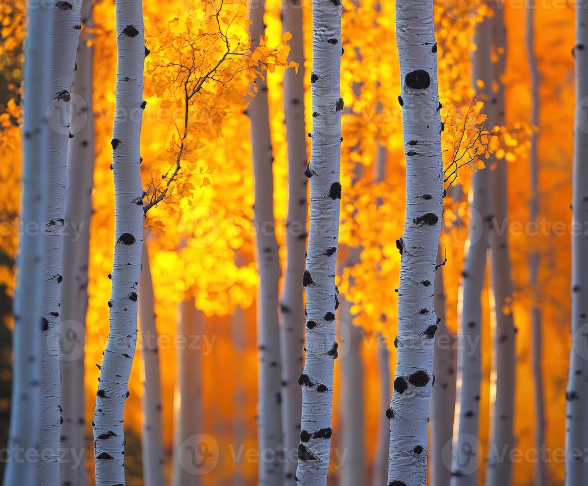 Aspen trees in autumn, colorado photo